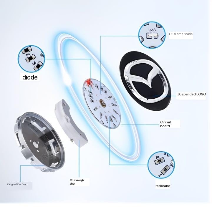 Set di 4 adesivi per coprimozzo centrale MOMO di alta qualità, realizzati a mano, con logo e emblema per serbatoio del carburante - Italia