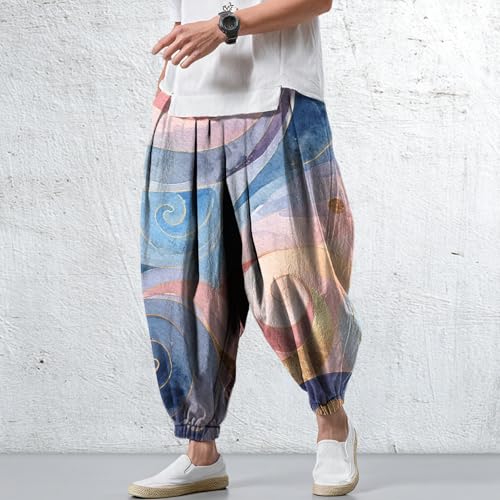 Relax Wide Leg Pants Hippy Boho Pants Men Hip Hop Street Casual Sports Trousers for Men Plus Size 2025 Baggy2