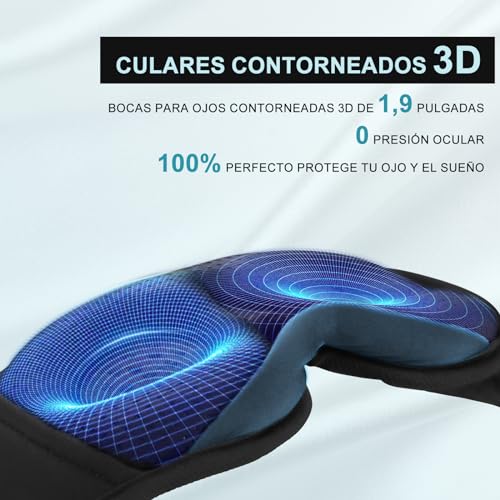 Miniatura 2 de Tpfocus 3d Antifaz Bluetooth Asmr Auriculares Para Dormir Música Inalámbrica,Antifaz Para Dormir, Auriculares Ultrasuaves, Personas Que Duermen De Lado Oficina Viajes Cumpleaños Para Hombres Mujere