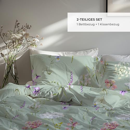 DILIOS Bettwäsche 135x200 Baumwolle, 2-teilig mit Reißverschluss, Premium – Ansicht 3