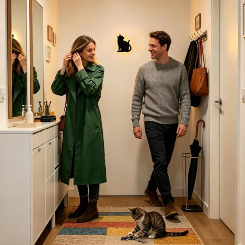 Lámpara de pared gato con sensor de sonido y luz para iluminar tu habitación 2
