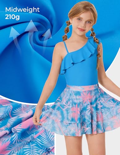 Image of GRACE KARIN Girls One Piece Swimsuits with Mesh Skirt Bathing Suit Swimwear 6-14Y