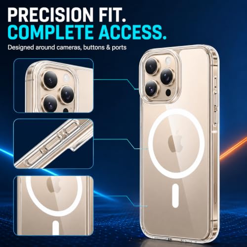 Image of MAGA Back Case Cover for Apple iPhone 16 Pro Max, Crystal Clear Magnetic Case Compatible with MagSafe, Hybrid Hard PC Back & Soft TPU Bumper, Shockproof Protective Cover - Clear