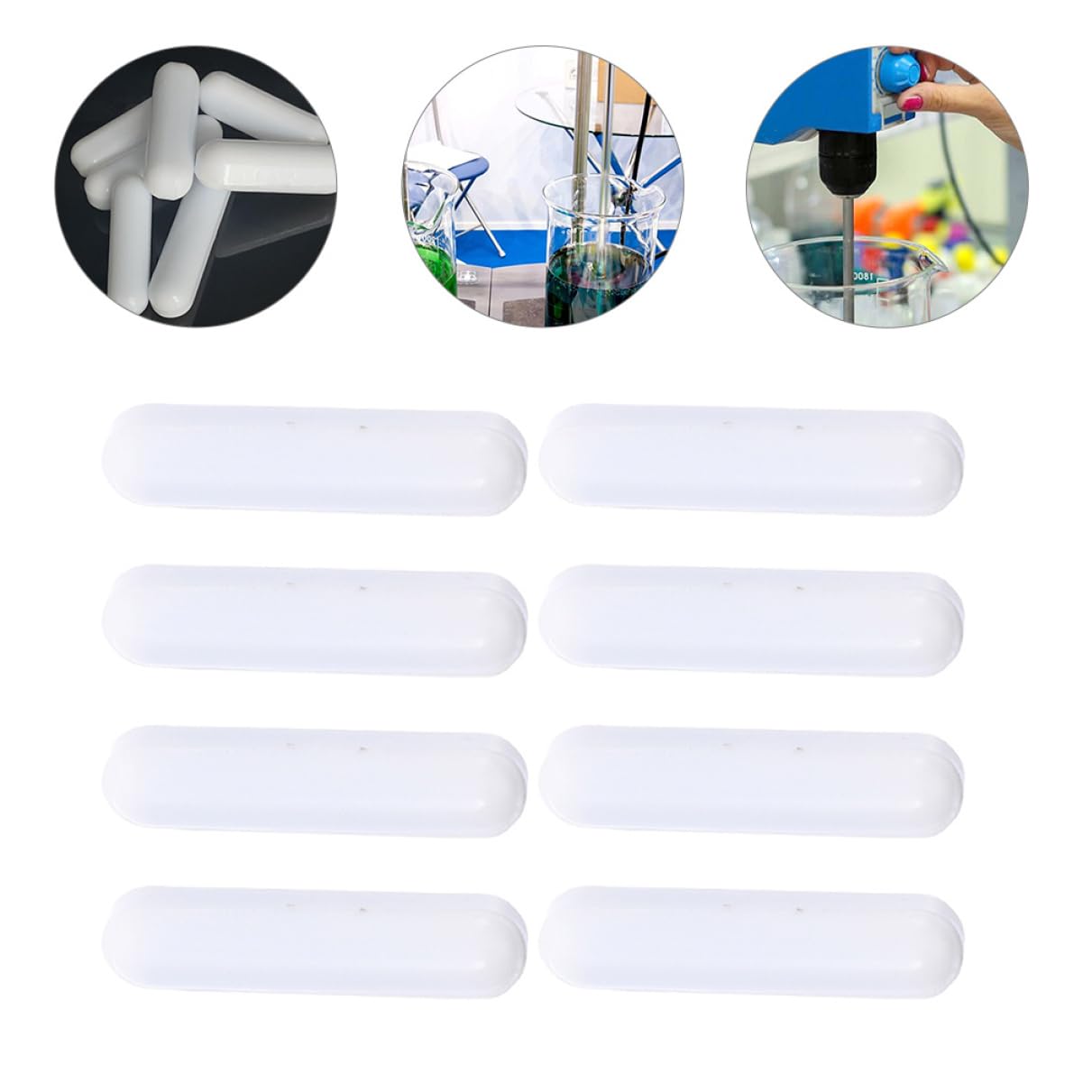 ULTECHNOVO 40pièces Barre De Stir Magnétique Ptfe Pour Laboratoire Agitation De Liquides Cylindrique Et Résistante à Haute Température Idéale Pour Universités Et Recherche Scientifique