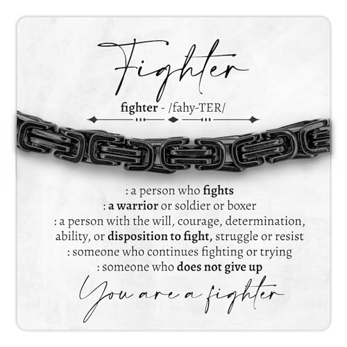 Love You This Much Fighter 5mm Twist Bracelet | Hospital Gift for Men | Manly Get Well Gift for Him | For a Man in the Hospital | Luxury Box & Card