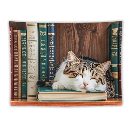 Tapisserie murale chat polyester décoration murale esthétique chambre et salon FHESDCW