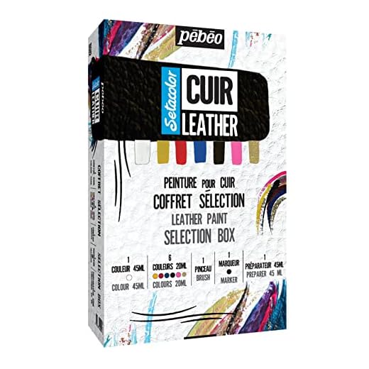 PEBEO - Kit Setacolor Cuero - Pintura acrílica y rotulador para cuero y polipiel - Personalización de bolso, zapato, zapatilla - Resistente a arañazos, arrugas y abrasión - Set completo