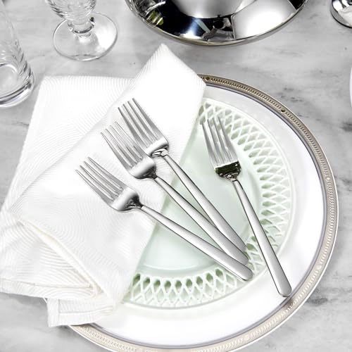 KEAWELL Premium Aline 4-Piece 7.3 inch Forks Silverware – Mirror Polished 18/10 Stainless Steel with Modern Handle and Dishwasher Safe for Formal Meals and Gifting (4, Salad Forks) by KEAWELL - Image 4