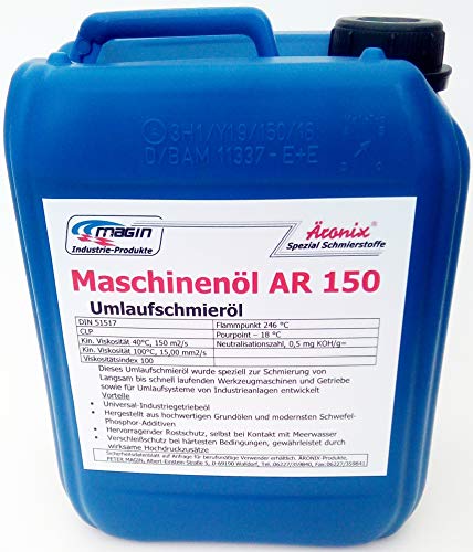 (11€/L) 5L Äronix AR150 Maschinen Getriebeöl Umlaufschmieröl Bohrhammer Stemmhammer Schlagwerk Getriebe Öl Schmieröl