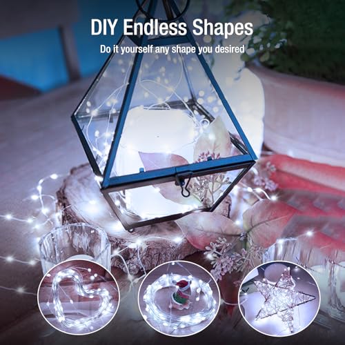 Image of 12 Pack Fairy Lights Battery Operated - 7ft 20 Led Twinkle Lights 3 Modes, Bulk Mini String Lights Waterproof for Mason Jars Vases DIY Party Wedding Decoration Christmas -Cool White