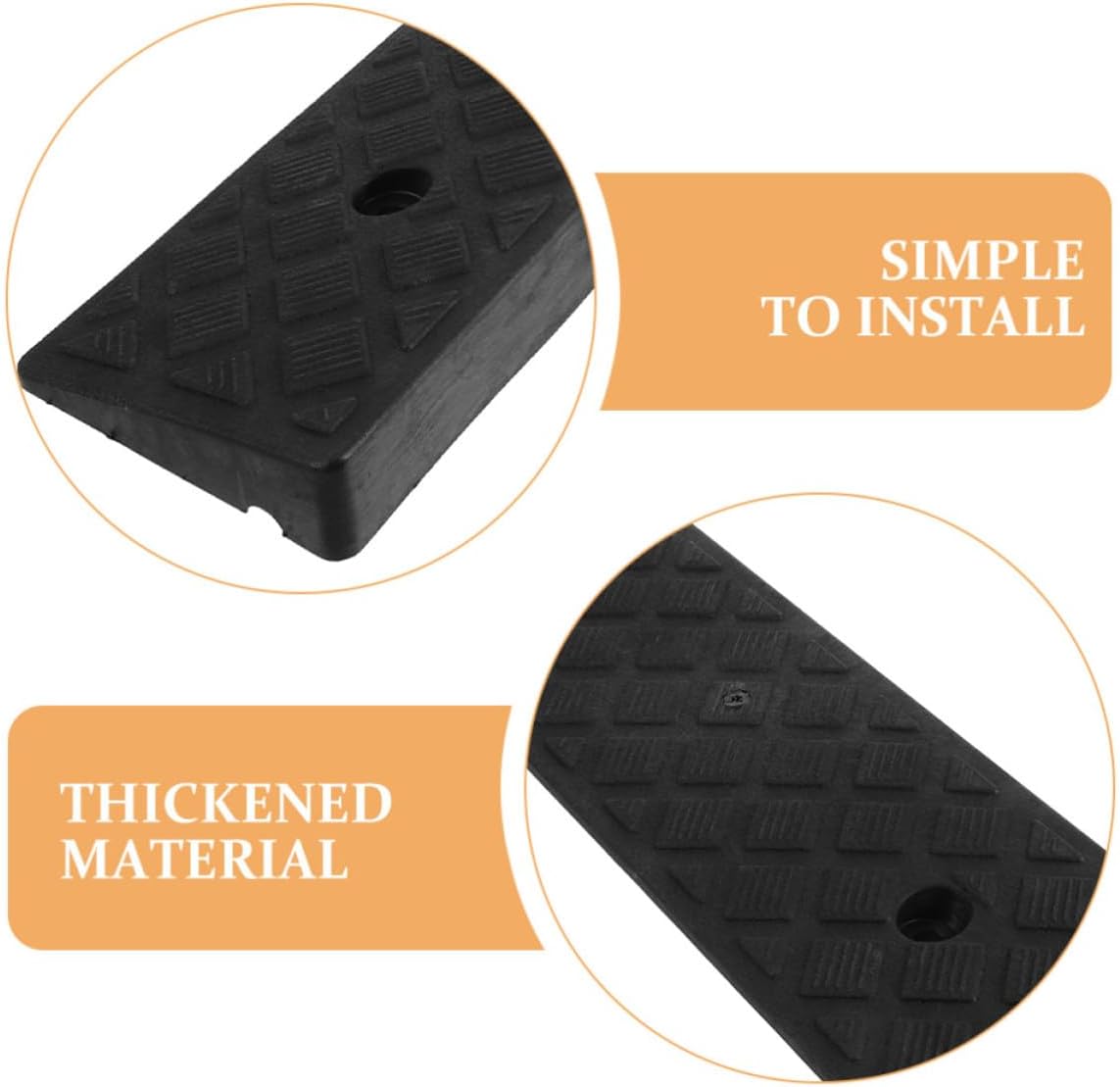 SHOWERORO 2pcs Plastic Curb Ramps for Wheelchairs and Scooters, Heavy Duty Pe Material with Comfortable Design and Versatile Height Compatibility, for Curbs and Driveways