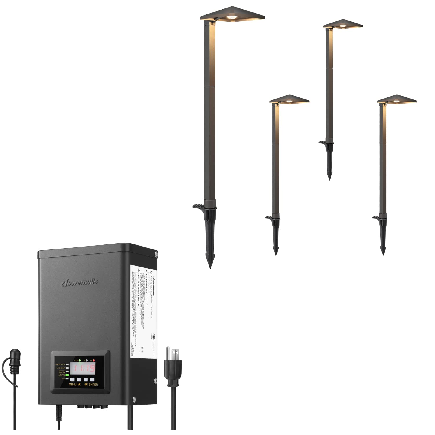 DEWENWILS EDISHINE 3W LED Low Voltage Landscape Lights, 230LM 3000K Waterproof Outdoor Pathway