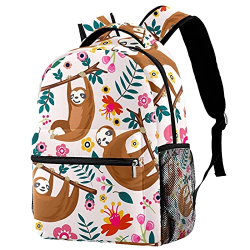 Sac à dos de voyage mignon paresseux multicolore avec grand volume