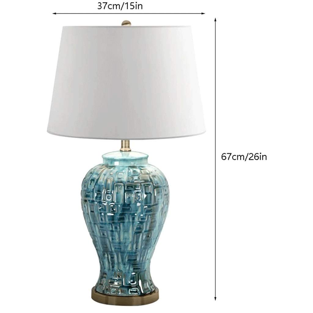 Ceramiczna lampa stołowa Nowoczesna śródziemnomorska prosta niebieska lampa stołowa do salonu sypialniana
