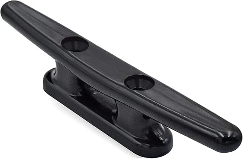 Simplified Living 4, 6, or 8 Inch Nylon Dock Cleats Weatherproof Black Nylon Boat Cleat Tie Downs for Marine Pier or Decorative Nautical Maritime