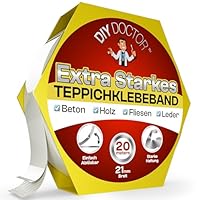DIY Doctor Doppelseitiges Klebeband Extrastark - Robustes Teppichklebeband, 1er-Pack, 21 mm x 20 m – Extrastark für Teppichboden – Keine Rückstände