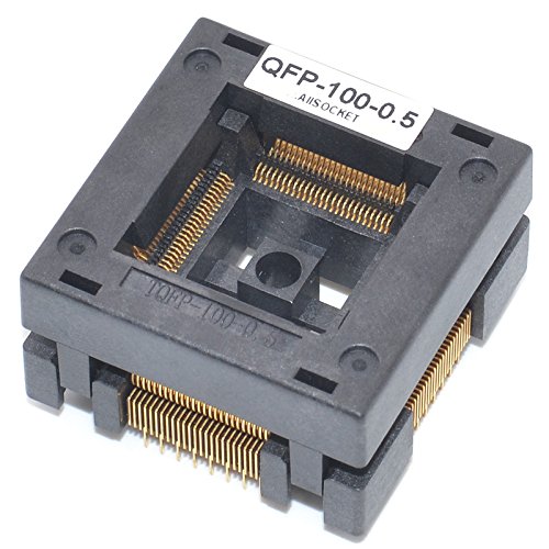 qfp100-05 socket ic burn-in tesing socket otq-100-05-09 05mm pitch 14x14mm ic dimension open-top socket soldering versionqfp100