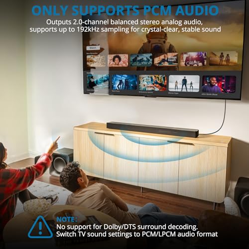 Image of AUTOUTLET HDMI eARC /ARC to RCA Audio Adapter, 192kHz 1.5M /5FT ARC to RCA Cable, Supports CEC, Integrated Desgin, Plug and Play, eARC Audio Extractor for Speakers, Soundbars, Stereo System(PCM Only)