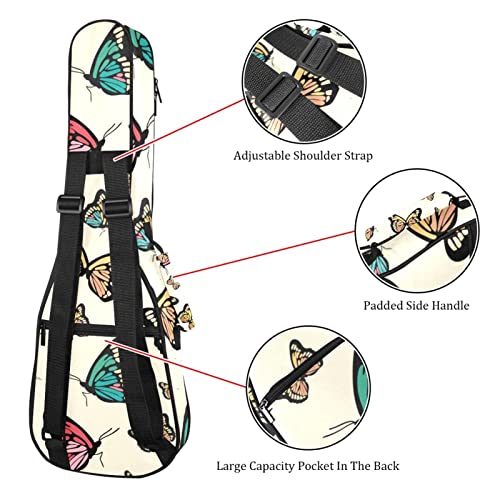Housse pour ukulélé avec motif papillons de 10 mm d’épaisseur et rembourrage en éponge de 53,3 cm avec sangles réglables… - Les Beatles, Paul McCartney, John Lennon, RIngo Starr, George Harrison Housse pour ukulélé avec motif papillons de 10 mm d'épaisseur et rembourrage en éponge de 53,3 cm avec sangles réglables… – Image 4