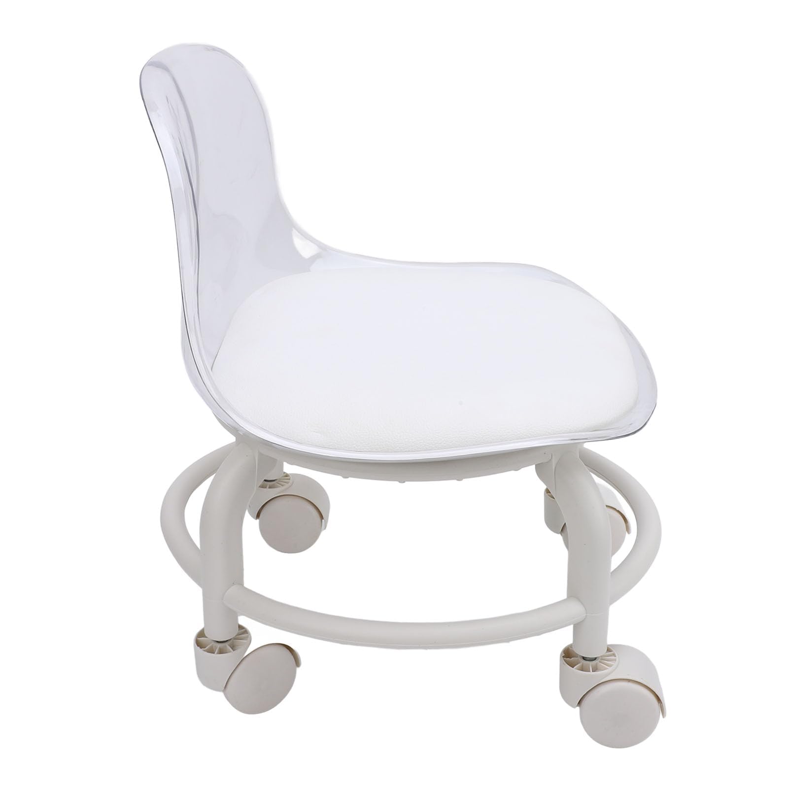 Alomejor Taburete bajo con Ruedas,Asiento cómodo y Movimiento Suave,reposapiés ergonómico,for Personas Mayores estética hogar y pedicura Profesional