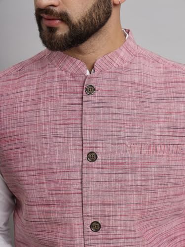 Image of LATEST CHIKAN Men's Traditional Cotton Solid Nehru Jacket /Waistcoat