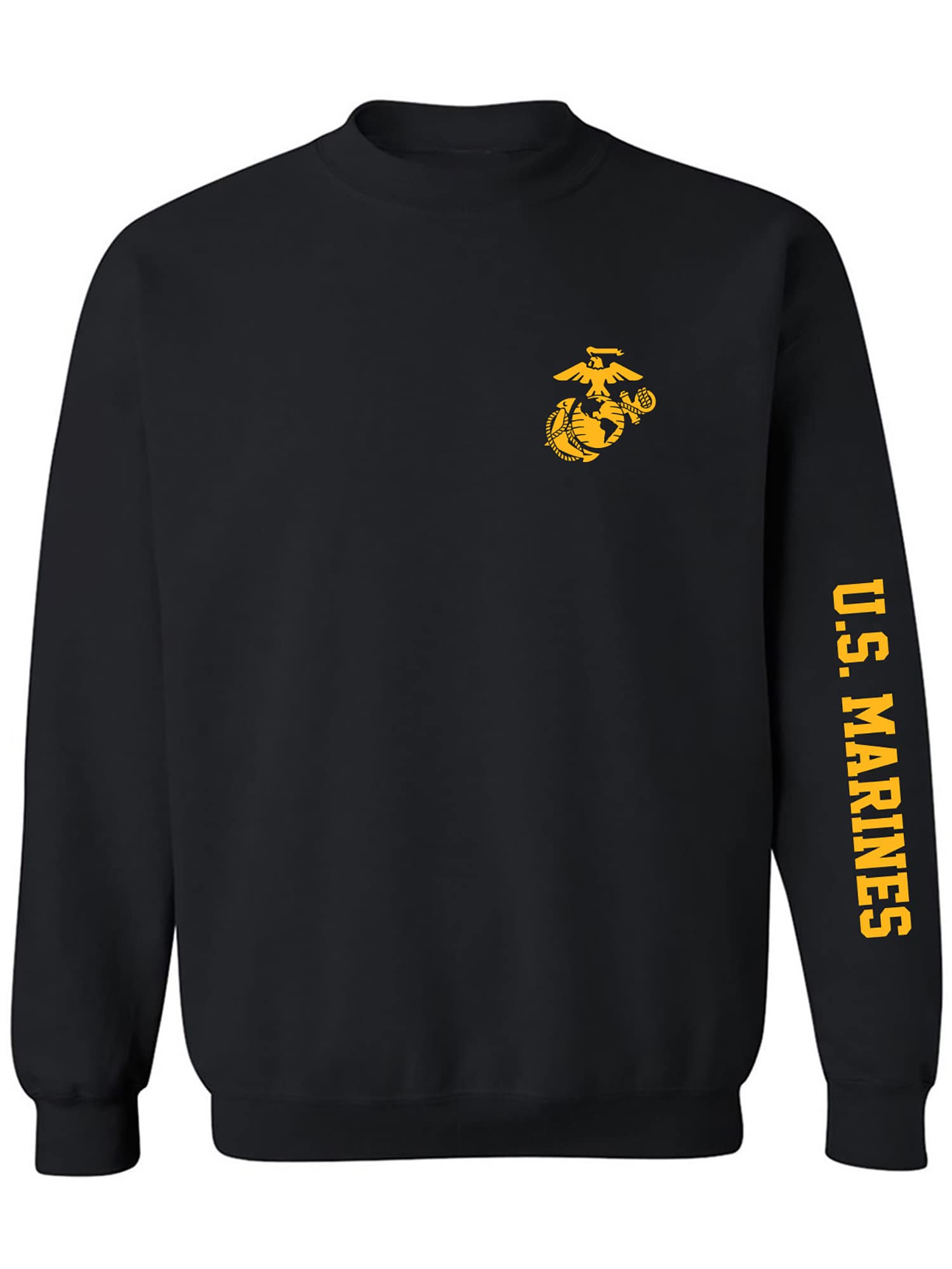 zerograviteeU.S. Marines Gold Sleeve Print Crewneck Sweatshirt