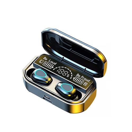 M2 TEC Auriculares inalámbricos Deportivo por Bluetooth 5,3, Auriculares estéreo Deportivos Impermeables con Gancho para la Oreja, Auriculares con micrófono y Caja de Carga, Pantalla LCD Cover