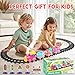 Funwee Steam Track Train Set for Toddlers, Magnetic Connection Train Toys w/Lights & Sounds, Electric Cartoon Choo Choo Train, Toy Train Christmas Birthday Gift for Toddlers 2 3 4 5+ Boy Girl (Pink)