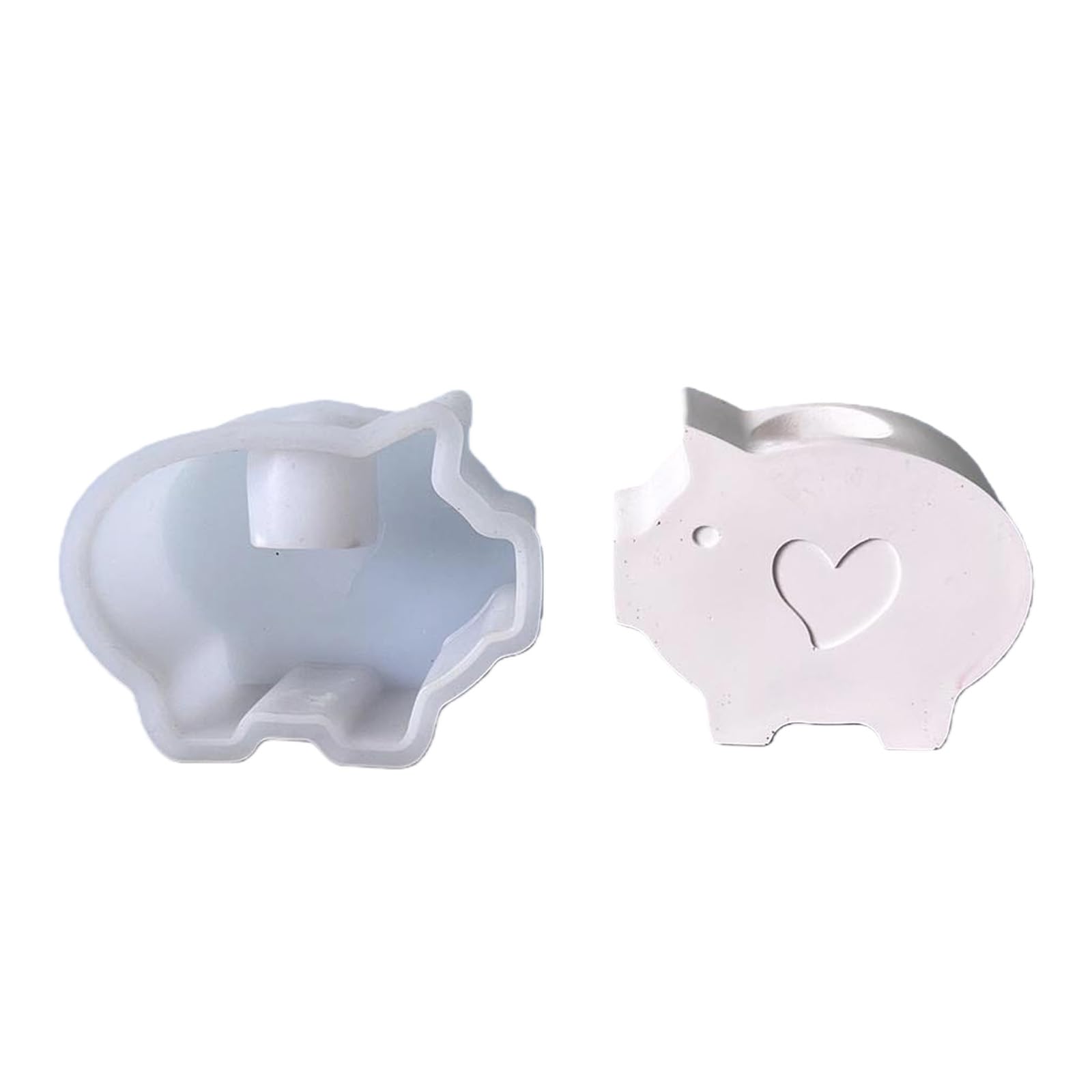 Jazuaiao Piggy Shape Silicone Holder Mold Silicone Candlestick Molds for Epoxy Resin Making Soap Home Decoration Piggy Shaped Holder Mold