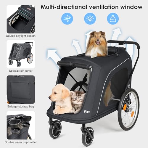 Cochecito para perros ancianos Beberoad R8: remolque de bicicleta seguro y plegable 6
