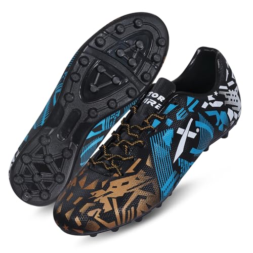 Image of Vector X Fire Soccer Football Shoes Studs with Synthetic Leather Fully Embossed Upper Sports Footwear|Comfortable Lightweight|TPU Sole Double Colour Premoulded Heel Shoe for Adult, Men & Boys