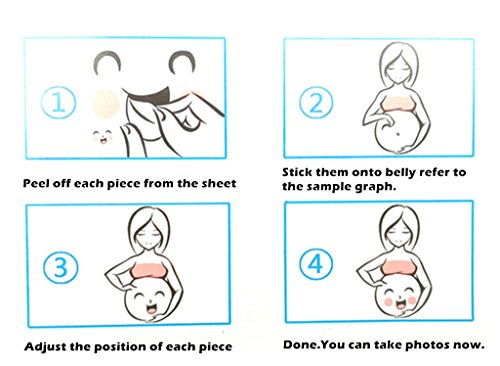 Kinteshun Photo Booth Props for Pregnant Woman,Expectant Mothers Baring Belly Bump Paster Pregnancy Facial Expressions Sticker Unborn Baby Photographying Props (Type A) by Kinteshun - Image 3
