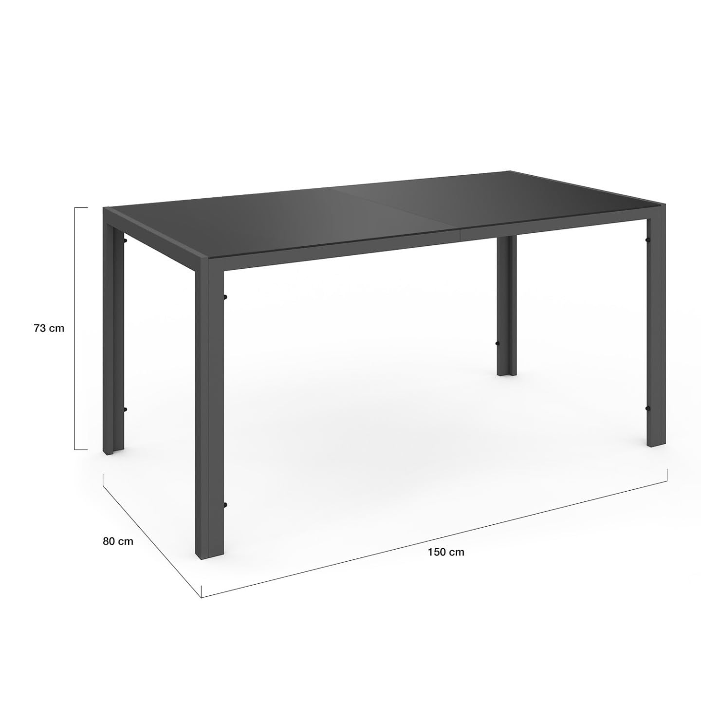 IDMarket - Salon de Jardin Madrid Table 150 CM et 6 chaises empilables Bleu Canard