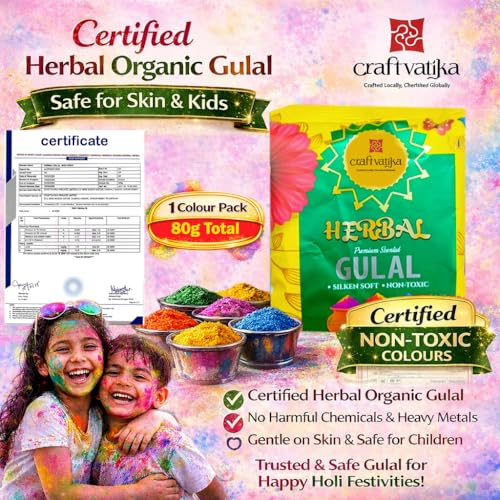 Image of CraftVatika Natural Holi Colour Holi Gulal Colors, Rang Colours | Herbal Safe Holi Rang, Non Toxic Eco Friendly Color Powder (1 Pieces)