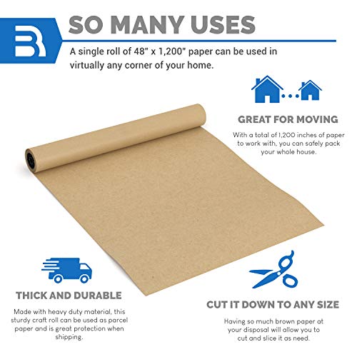 image for Bryco Goods Brown Kraft Arts and Crafts Paper Roll - 48 inches by 100 