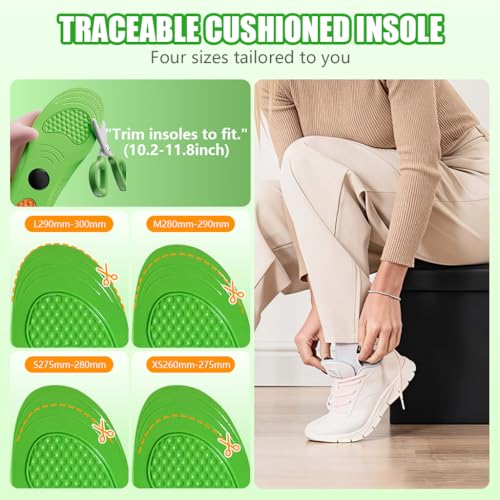 Image of HANNEA Adult Shoe Insoles for Elders, Trackable Cushion Footbed with Built-in AirTag Slot, Comfortable Arch Support, Supportive Shoe Insoles for Everyday Wear, Sport Wear-XL (NO AirTag)