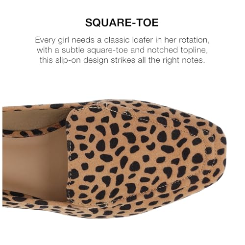 Image of Journee Womens Suede Loafer Flat Square Toe Noticed Topline Padded Block Heel - Tullie Casual Dress Shoe