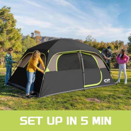 Image of CAMPROS CP Upgraded 6 /8 Person Camping Tents, Waterproof Windproof Family Tent with Larger Mesh Windows & Door, Double Layer, Easy Set Up, All-Season Dome Tent with Top Rainfly & Carry Bag