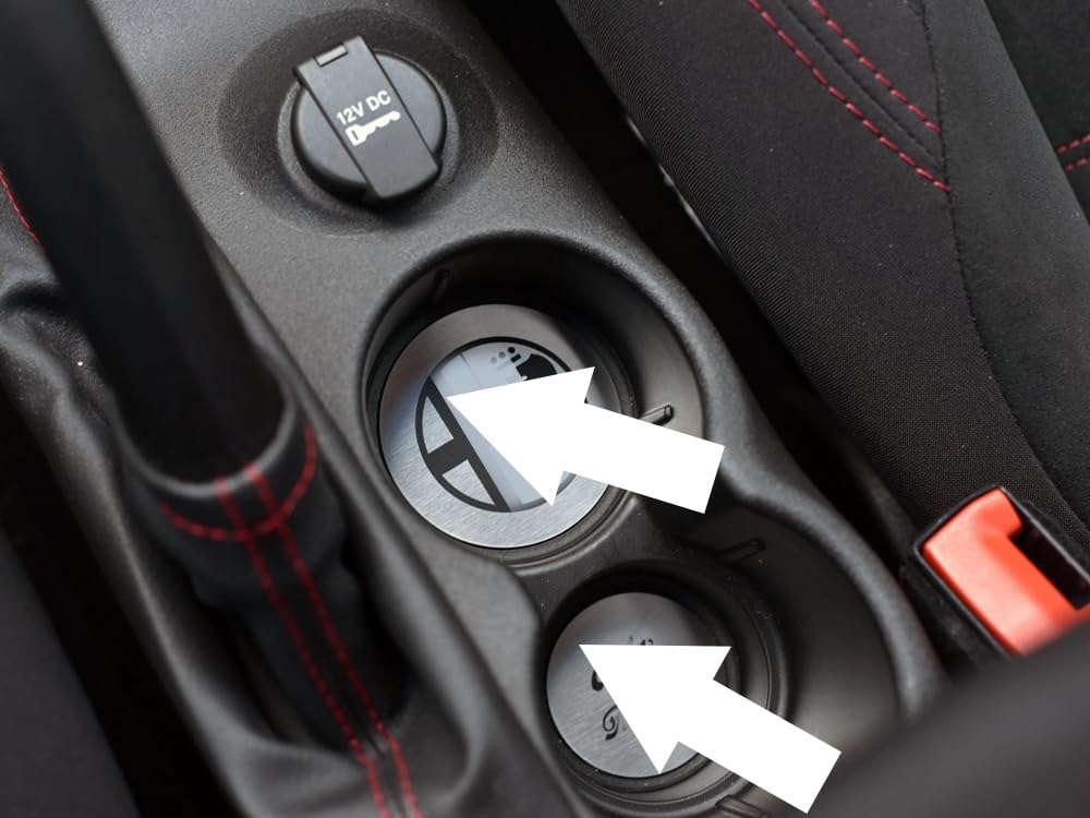 Copertura In Acciaio per Alfa_Romeo GIULIETTA - 2 Pezzi Portatazze Emblema Targa Inox Metallo Spazzolato Interni Fatto Su Misura Decorazioni Tuning Accessori