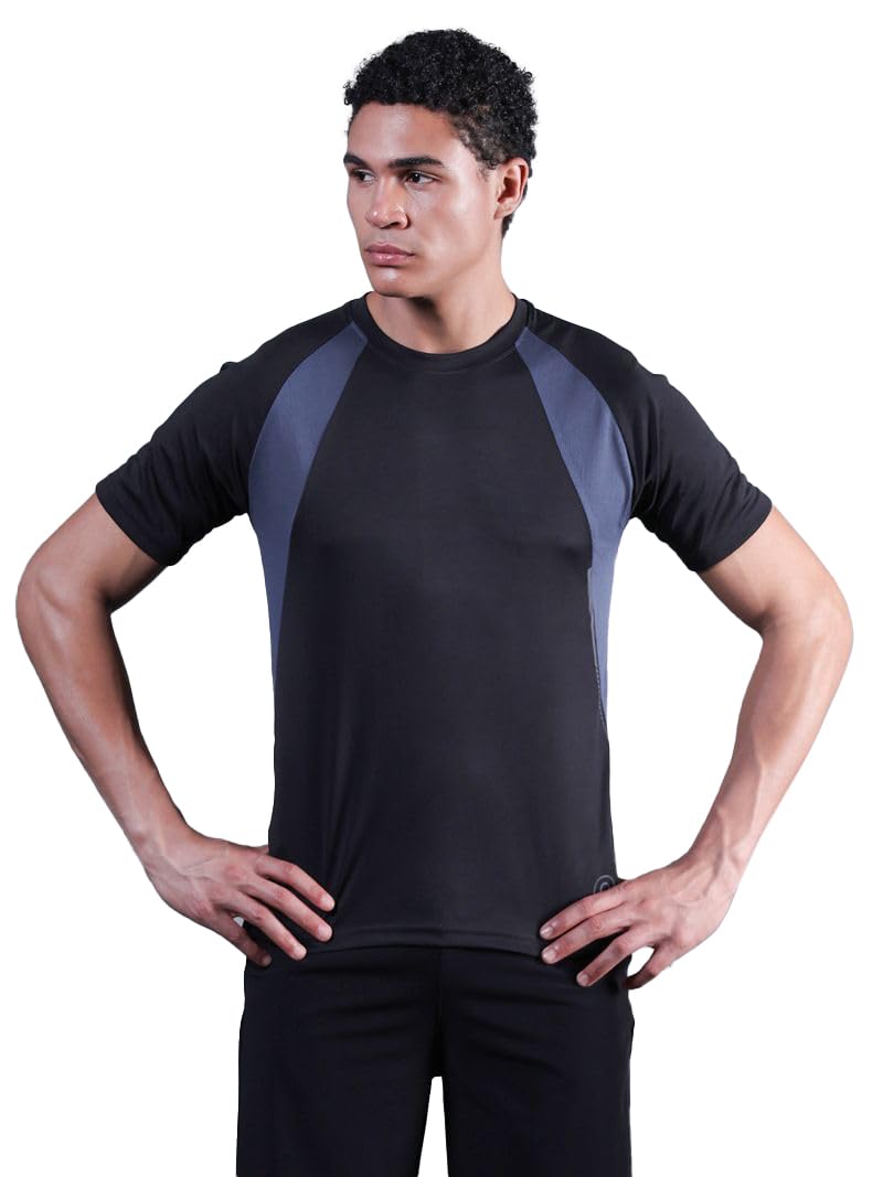 CHKOKKO Gym Tshirt for Men Workout Regular Fit Sports Activewear Man Tshirts with Round Crew Neck and Half Sleeves for Yoga Running&Outdoor Activities-image-15