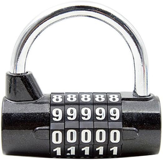 LissomPlume Combination With 5-Digit Smooth Dial Security Password Padlock 2.56"*1.07"*2.52" Black