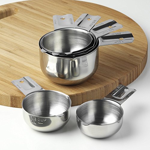KitchenMade Measuring Cups Stainless Steel 6 Piece Stackable Set