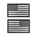 Baotu 2x3.5 Reflective Black US USA American Flag Morale Tactical Patches SWAT Forward and Reversed (1 Left + 1 Right)
