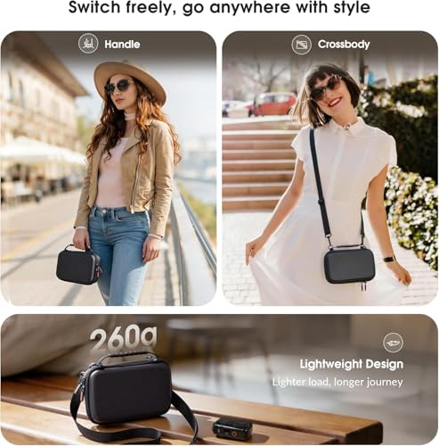 Image of LEQTRONIQ All-in-One Carrying Case for DJI Osmo Pocket 4 - PU Protective Bag with Shoulder Strap (Adjustable Strap and Carry Handle) Creator Combo, Vlogging & Outdoor Shooting