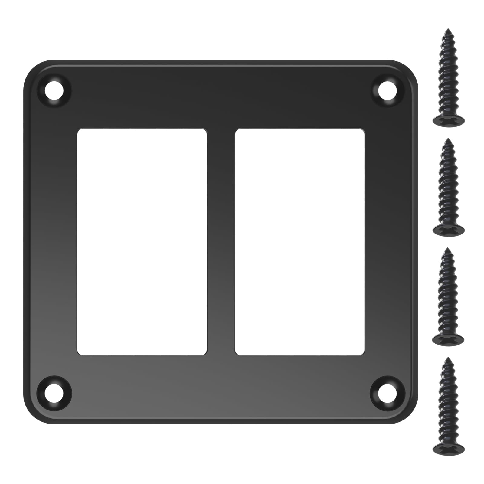 2 Way Zinc Alloy Rocker Switch Panel Black Mounting Plate 2 Hole Toggle Switch Housing Holder Switch Shell Bracket with Screws for Car Boat Truck Yatch RV