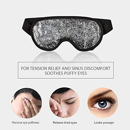 NEWGOCooling Mask for Migraines Reusable Headache Eye Mask Hot Cold Sleep Mask for Tension Migraines, Relaxation and Allergies - Silver