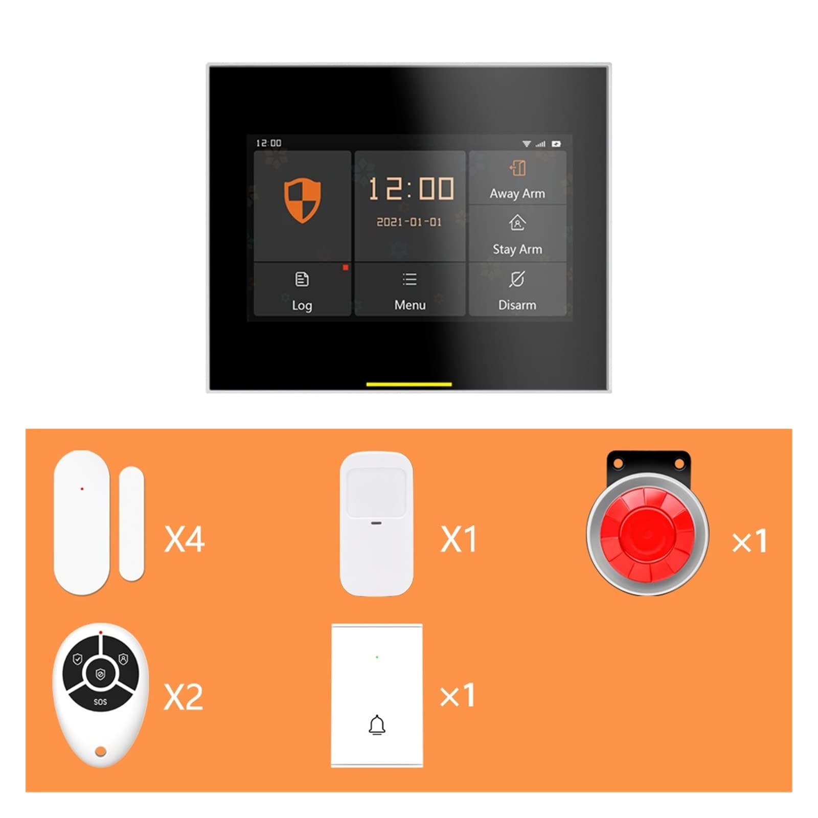 Kits de Sistema de Alarma de Seguridad for el hogar inalámbrico WiFi 4G for Garaje y Soporte residencial Tuya y Samrtlife Aplicación(4G H501 Set Q 4-1-1)