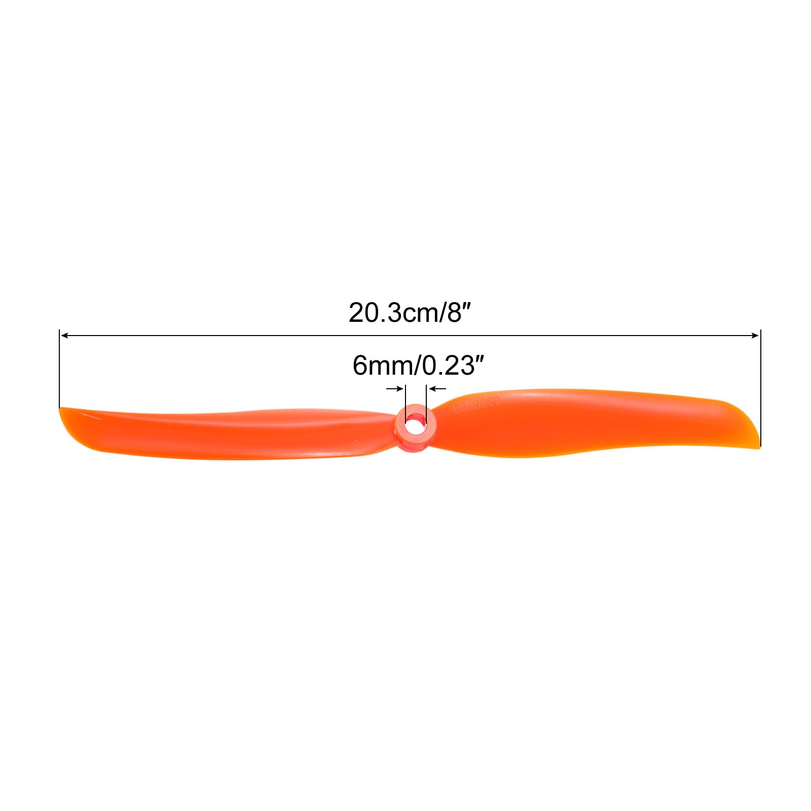 QUARKZMAN 8060 Hélices 8x6 Hélice 2 Paletas Fija-ala Naranja Reemplazo Accesorios con Adaptador Anillos para Avión RC Avión, Paquete de 16