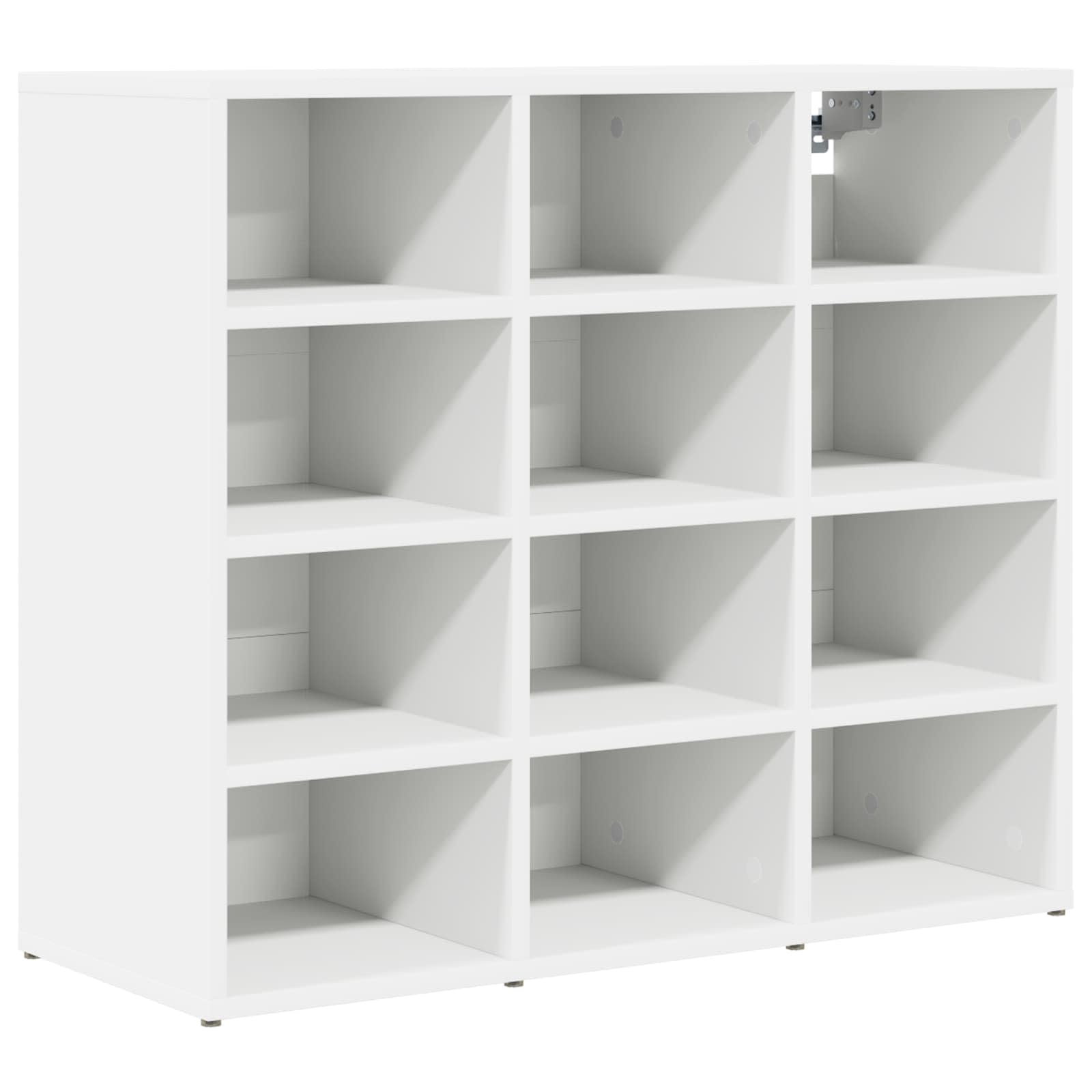 Zapatero blanco de madera de 77,5 x 30 x 67 cm con estante moderno para entrada