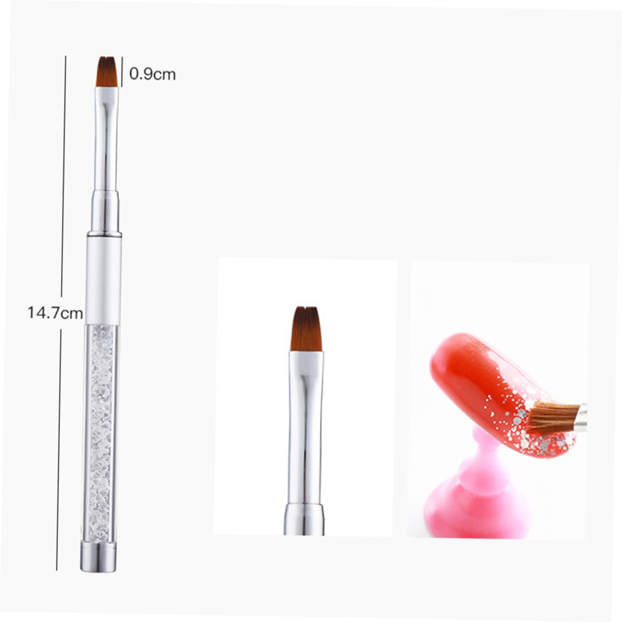 minkissy 3 Set Di Strumenti Per Nail Art Pennello Per Unghie Penna Manico Strass Per Salone Di Casa 5 Pezzi * 3